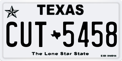 TX license plate CUT5458