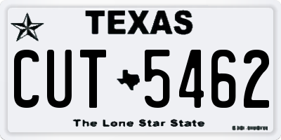 TX license plate CUT5462