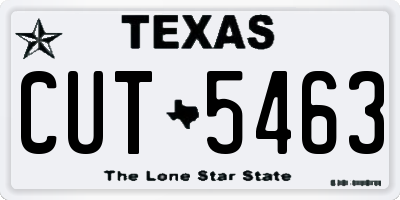 TX license plate CUT5463