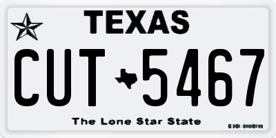 TX license plate CUT5467