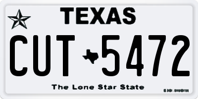 TX license plate CUT5472