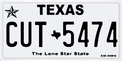 TX license plate CUT5474