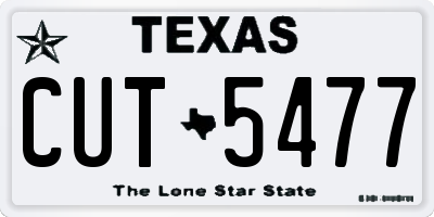 TX license plate CUT5477
