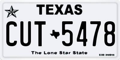 TX license plate CUT5478