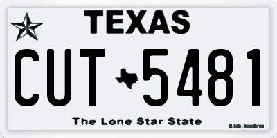 TX license plate CUT5481