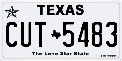 TX license plate CUT5483