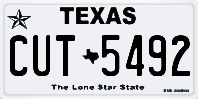TX license plate CUT5492