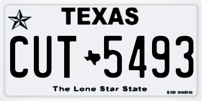 TX license plate CUT5493