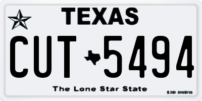 TX license plate CUT5494