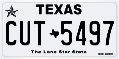 TX license plate CUT5497