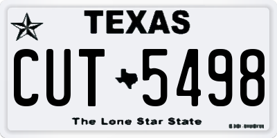 TX license plate CUT5498