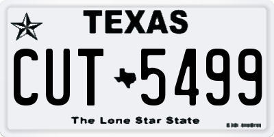 TX license plate CUT5499