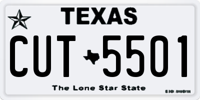 TX license plate CUT5501