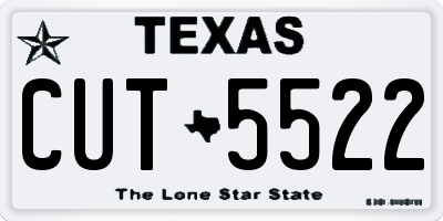 TX license plate CUT5522
