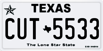 TX license plate CUT5533