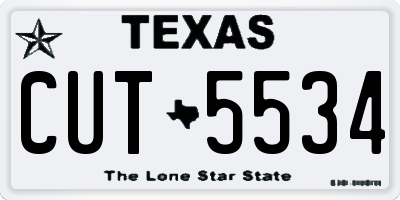 TX license plate CUT5534