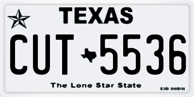 TX license plate CUT5536