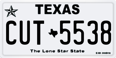 TX license plate CUT5538
