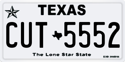 TX license plate CUT5552