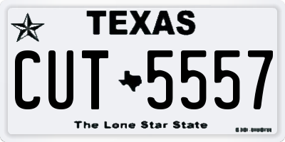 TX license plate CUT5557