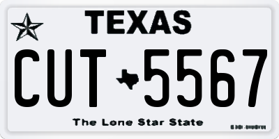 TX license plate CUT5567