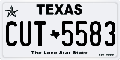 TX license plate CUT5583