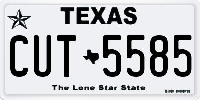 TX license plate CUT5585