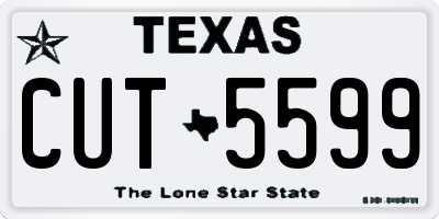 TX license plate CUT5599