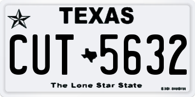 TX license plate CUT5632