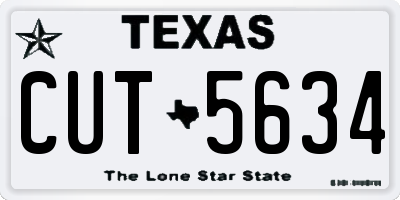 TX license plate CUT5634