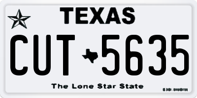 TX license plate CUT5635