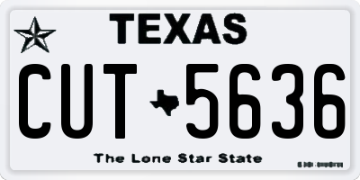 TX license plate CUT5636