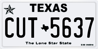 TX license plate CUT5637
