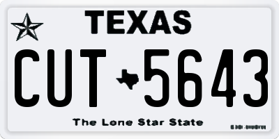 TX license plate CUT5643