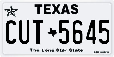 TX license plate CUT5645