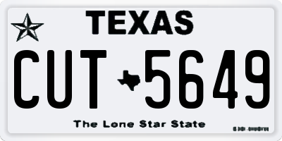 TX license plate CUT5649