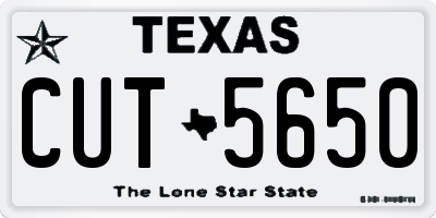 TX license plate CUT5650