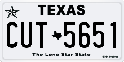 TX license plate CUT5651