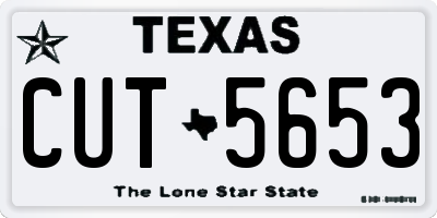 TX license plate CUT5653