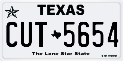 TX license plate CUT5654