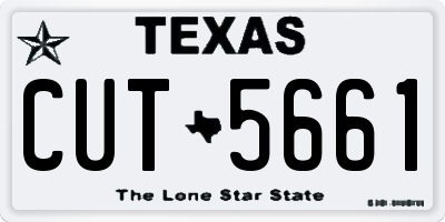 TX license plate CUT5661