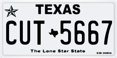 TX license plate CUT5667