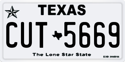 TX license plate CUT5669