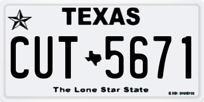 TX license plate CUT5671