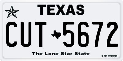 TX license plate CUT5672