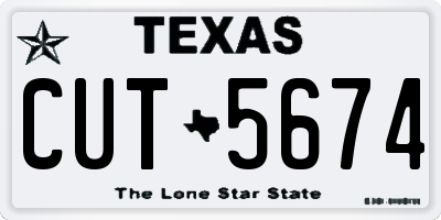 TX license plate CUT5674