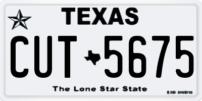 TX license plate CUT5675