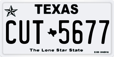 TX license plate CUT5677