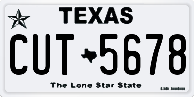 TX license plate CUT5678