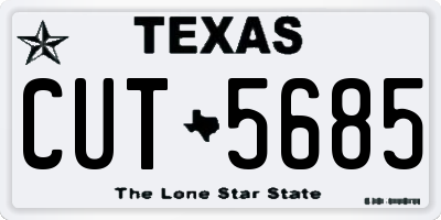 TX license plate CUT5685